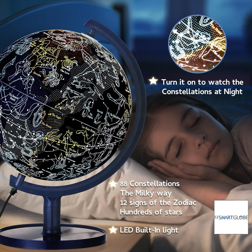 Discover the World Interactive STEM Globe: Smart Interactive World Globe with LED Constellations & Learning App
