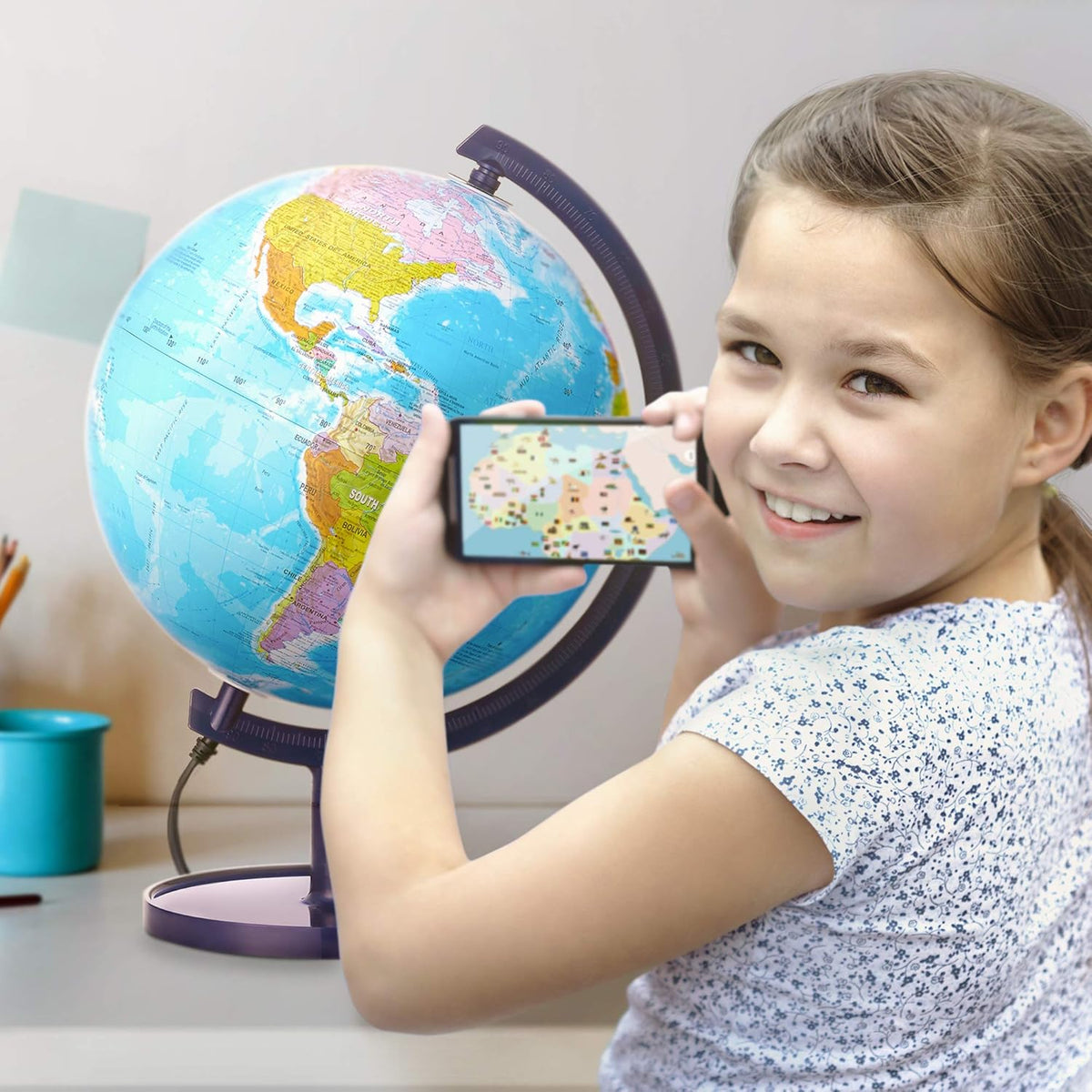 Discover the World Interactive STEM Globe: Smart Interactive World Globe with LED Constellations & Learning App