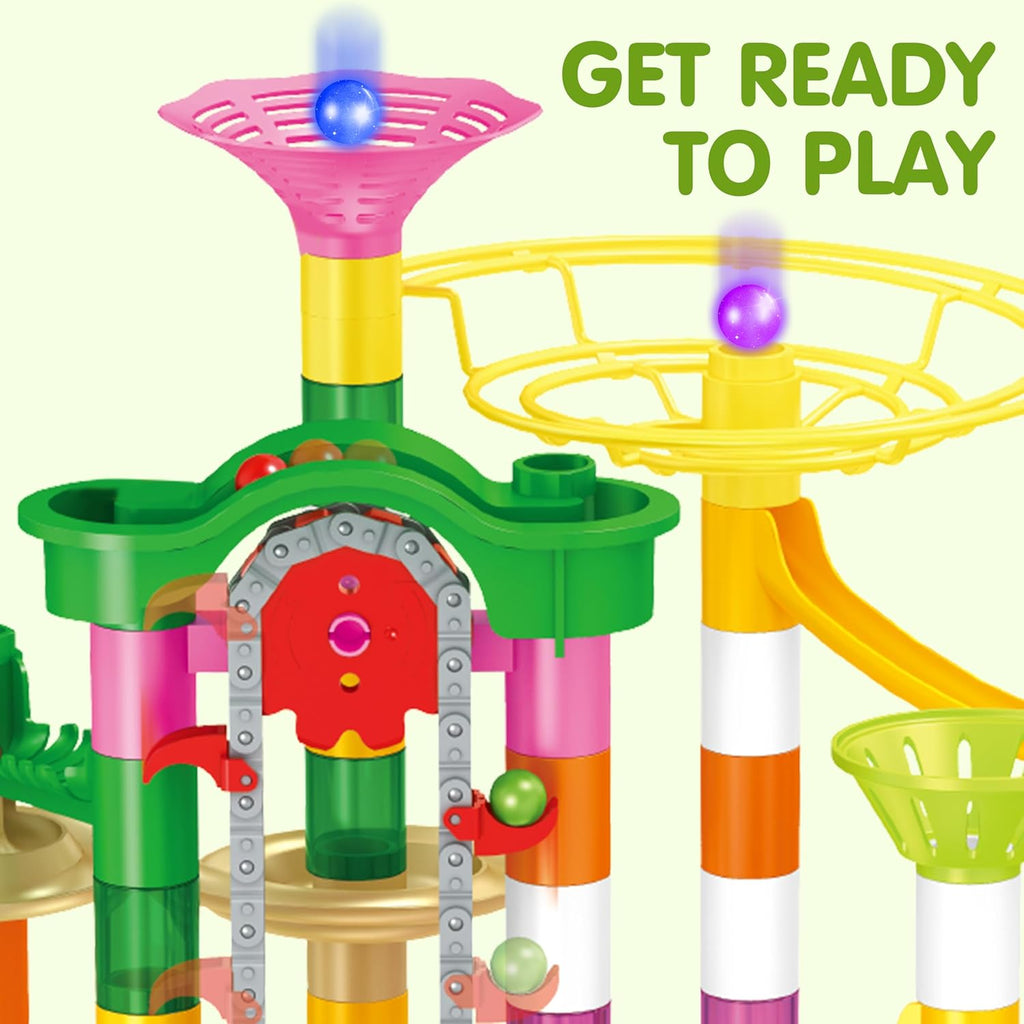 Epic Glow in the Dark Marble Run Building Set with Motorized Elevator