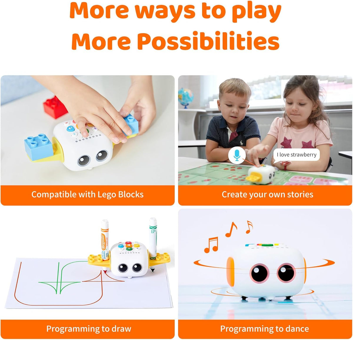 My First Coding Adventure Robot, Screen Free STEM Coding Toy for Kids Ages 3+