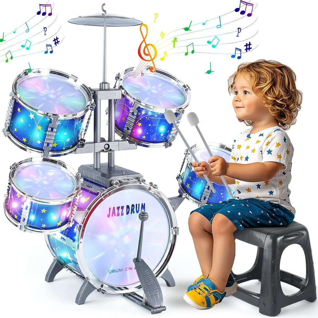 Ultimate Kids Jazz Drum Set for Toddlers Ages 3+