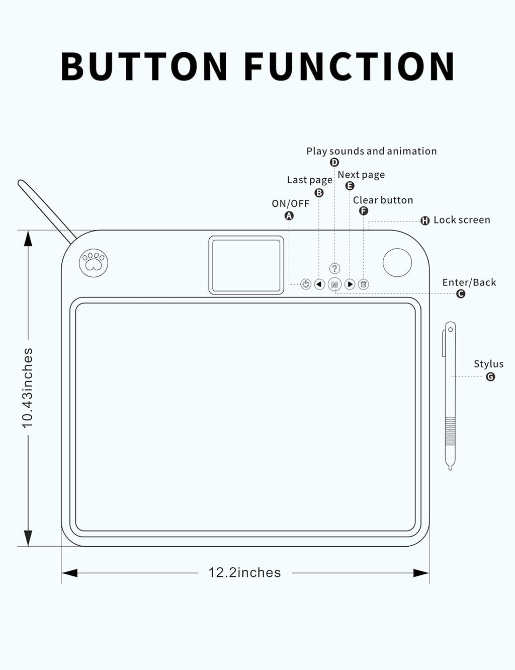 Kids LCD Writing Tablet for Learning Drawing and Creative Screen Free Play