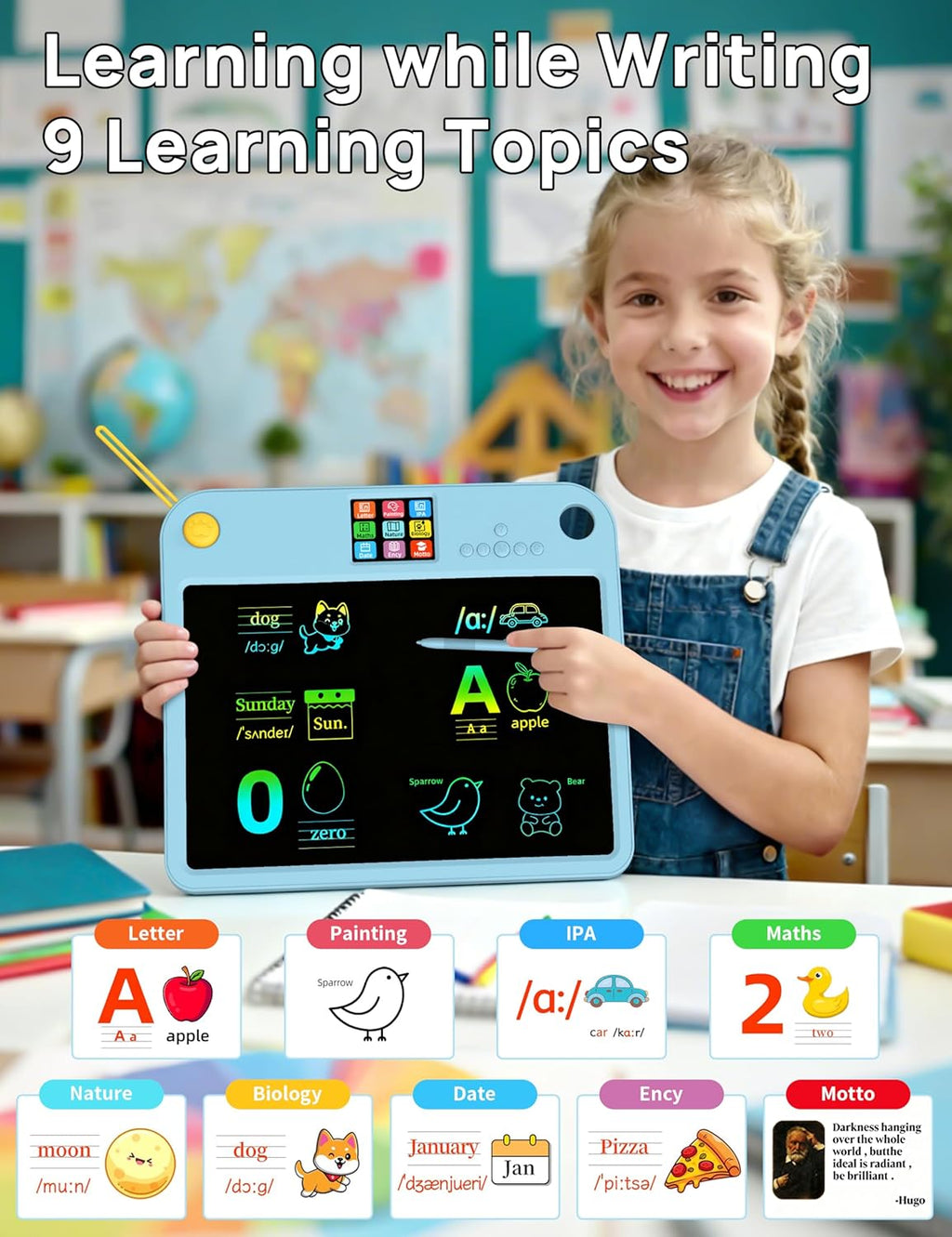 Kids LCD Writing Tablet for Learning Drawing and Creative Screen Free Play