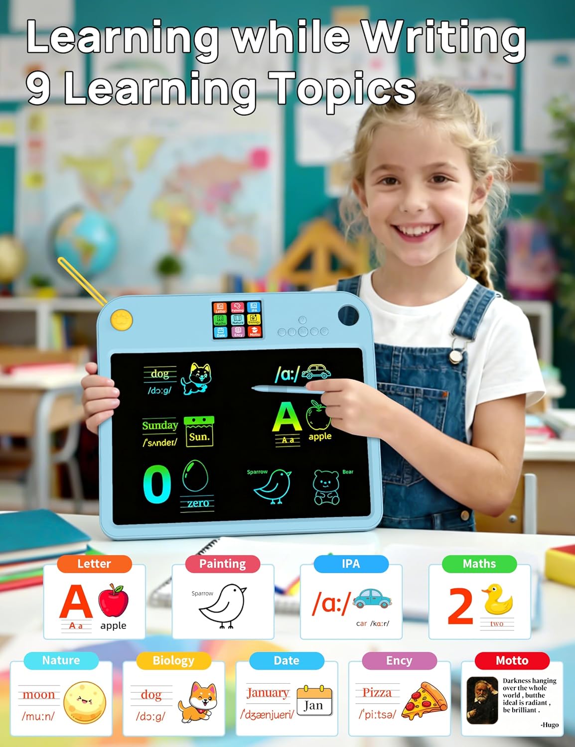 Kids LCD Writing Tablet for Learning Drawing and Creative Screen Free Play