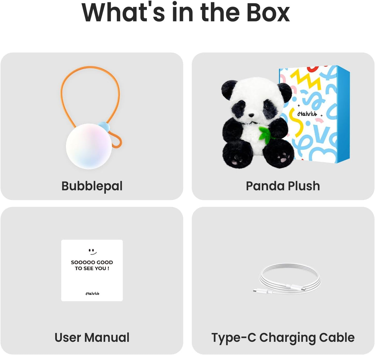 AI Panda Plush Toy for Kids with Interactive Stories, Screen Free Learning and Smart Conversations