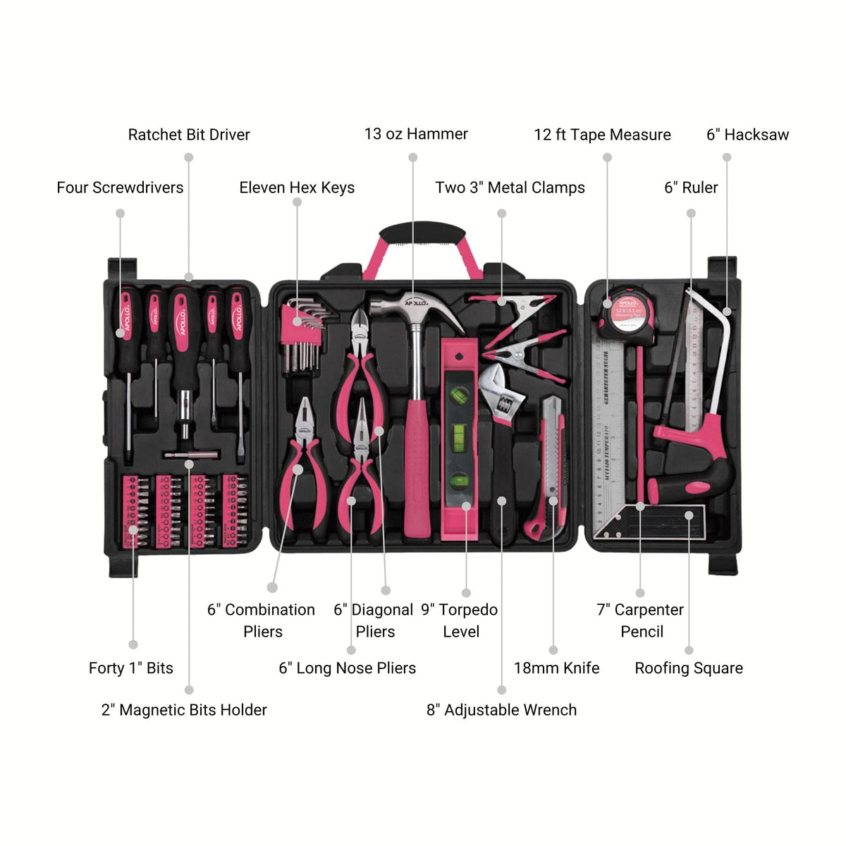 71 Piece Household Tool Kit Pink - DT0204P