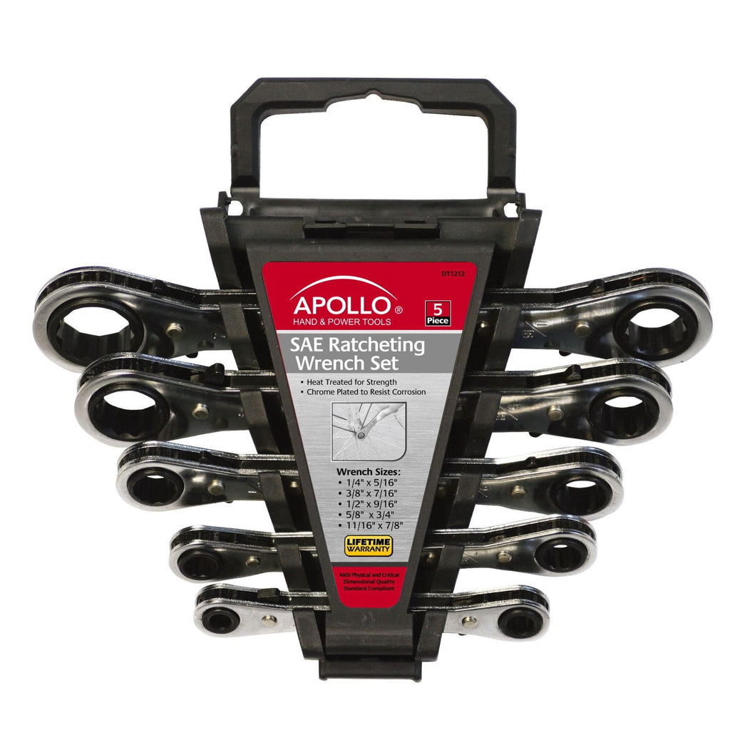 5 Piece SAE Ratcheting Wrench Set - DT1212