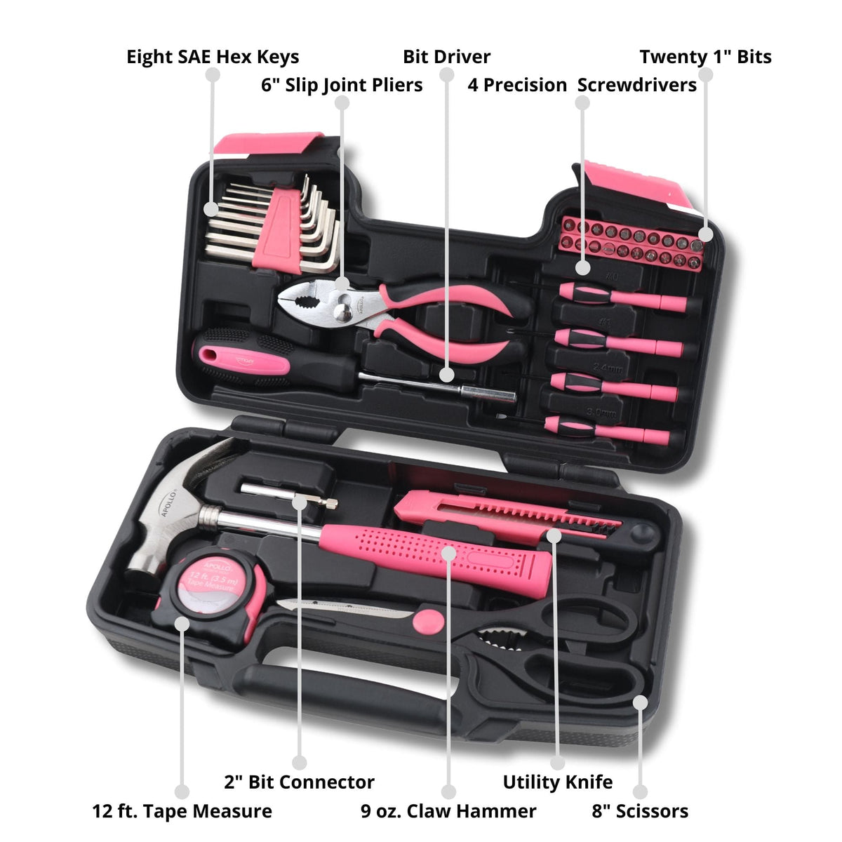 39 Piece General Tool Set Pink - DT9706P