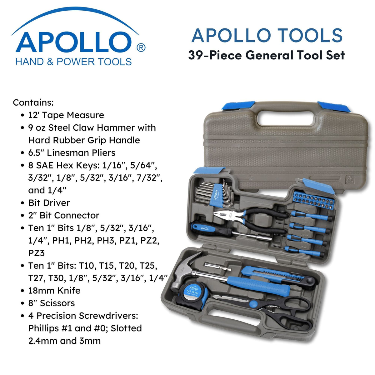 39 Piece General Tool Kit - DT9706BL