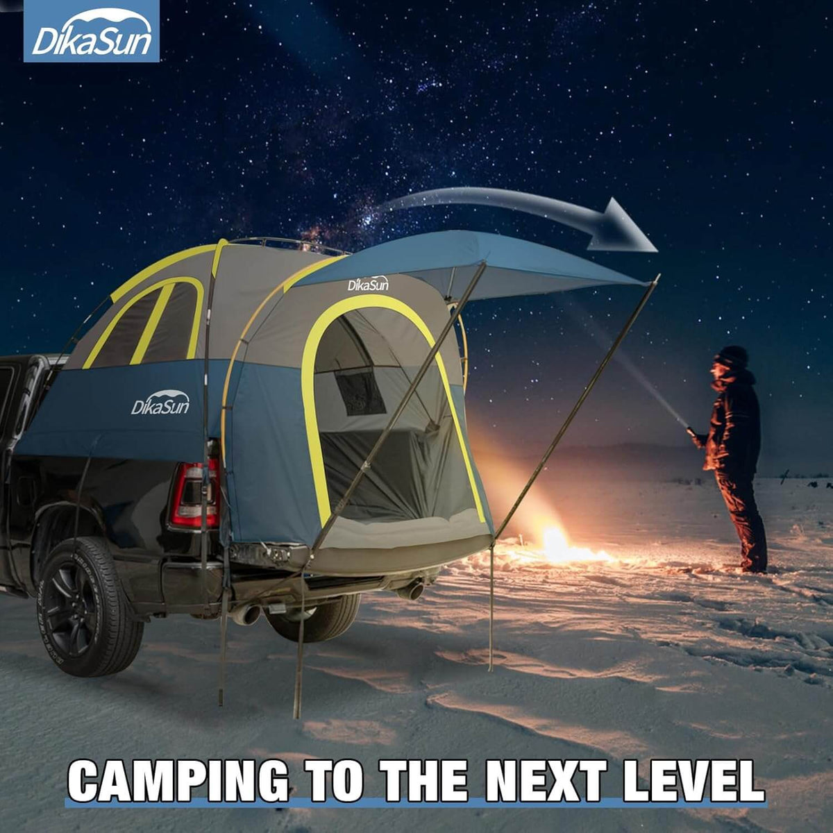 5.5-6.7ft Pickup Truck Bed Tent with Awining Navy