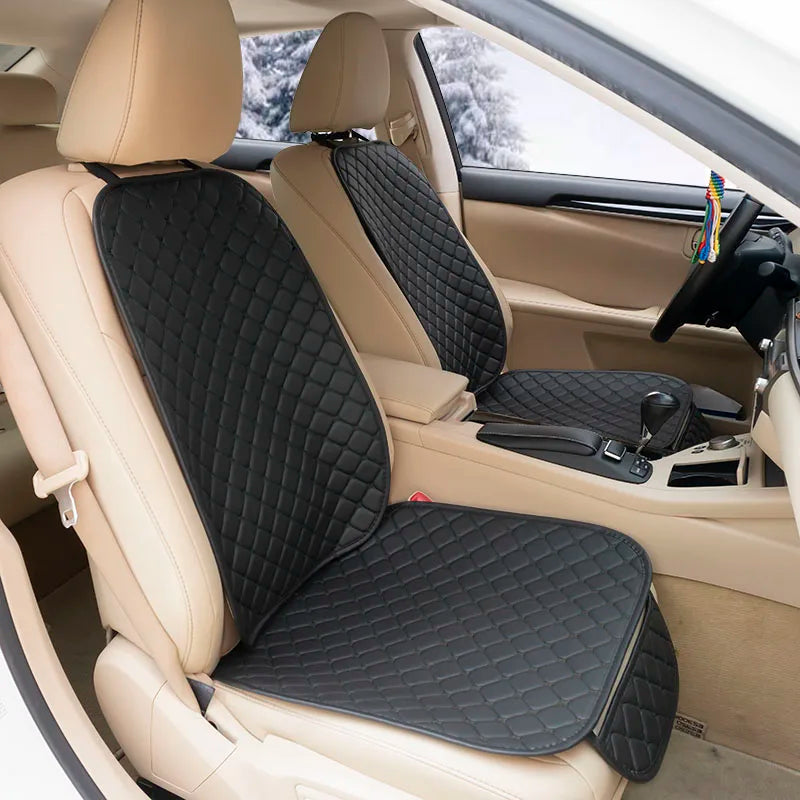 Leather Car Seat Covers Four Seasons Front/Rear Seat Protector Car Seat Cushion Pad Mat Auto Interior Accessories Universal