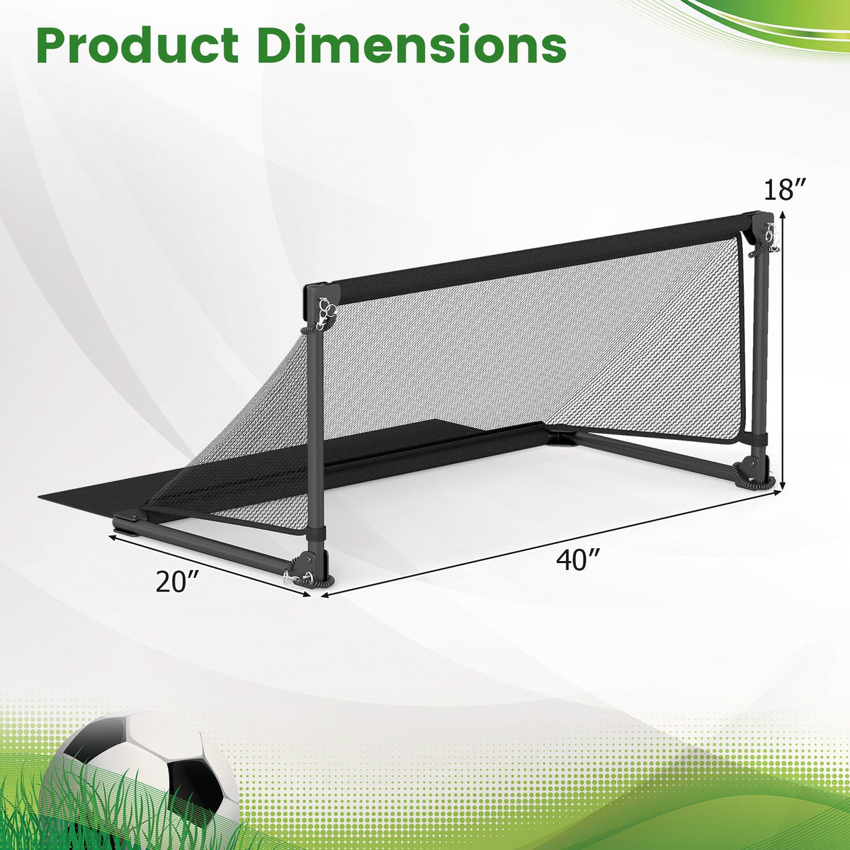 Portable POP Up Toddler Soccer Net with Metal Frame