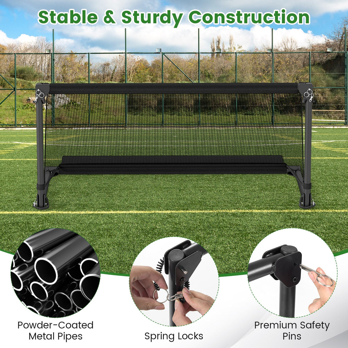 Portable POP Up Toddler Soccer Net with Metal Frame