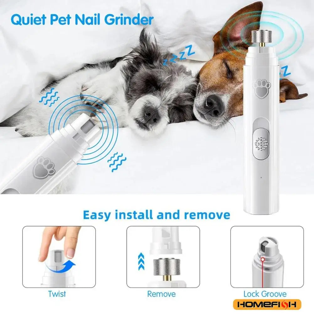 Electric Dog Nail Grinder – Rechargeable, Painless Trimmer
