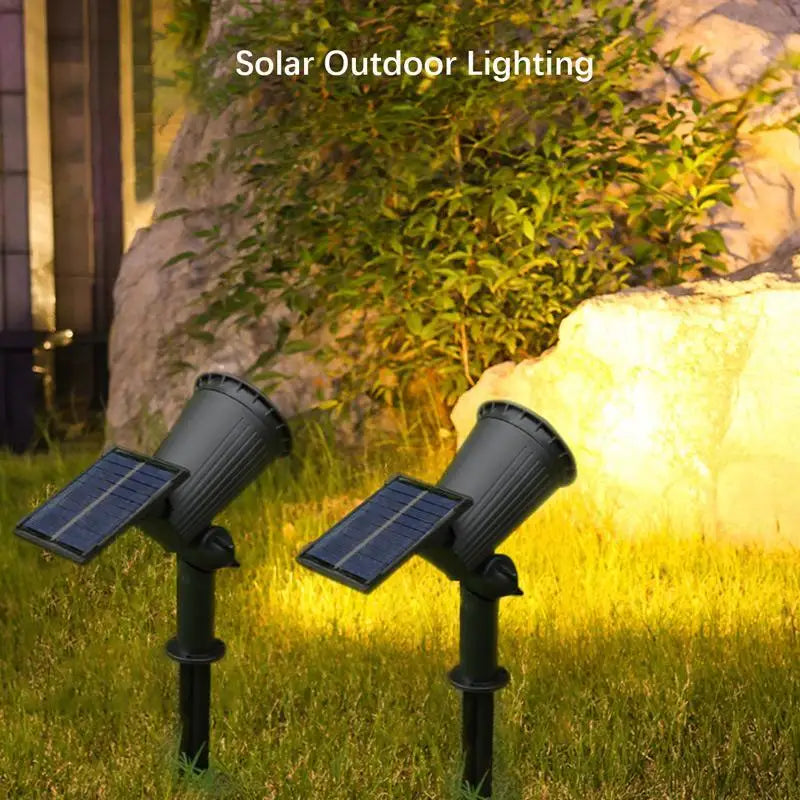 9LED Solar Spotlights Garden Waterproof IP65 Spot Lights Brightness Adjustable for Outdoor Backyard Driveway Lawn Decor Lighting
