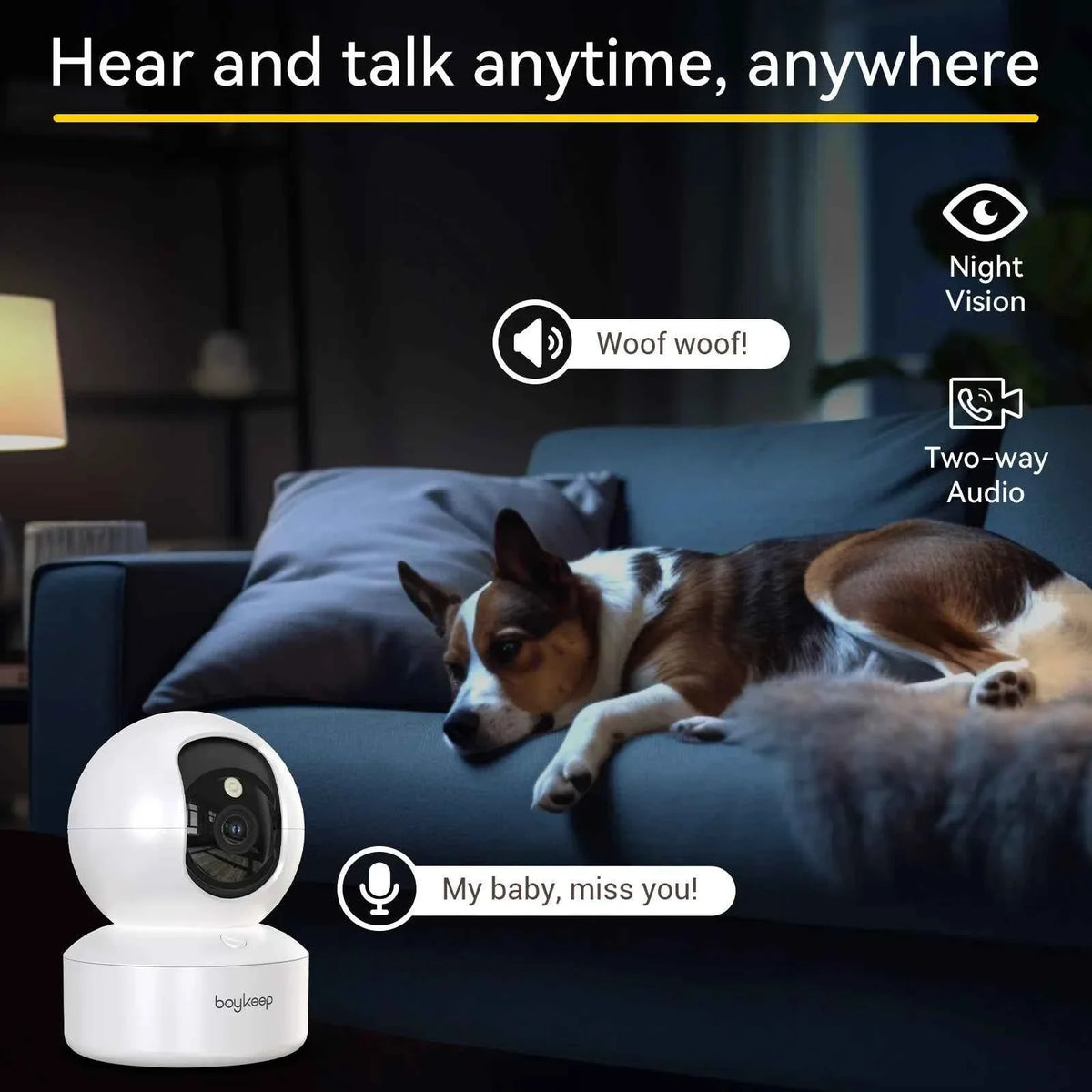 BoyKeep Smart Camera 2K WiFi Indoor Security