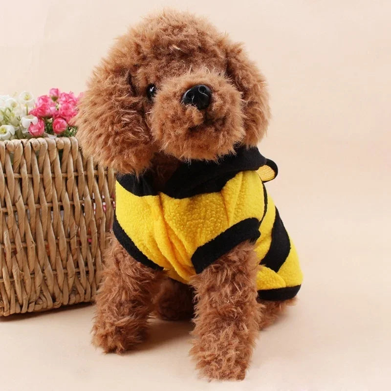 Bee Pet Hoodie – Fleece Dog & Cat Costume Sweater