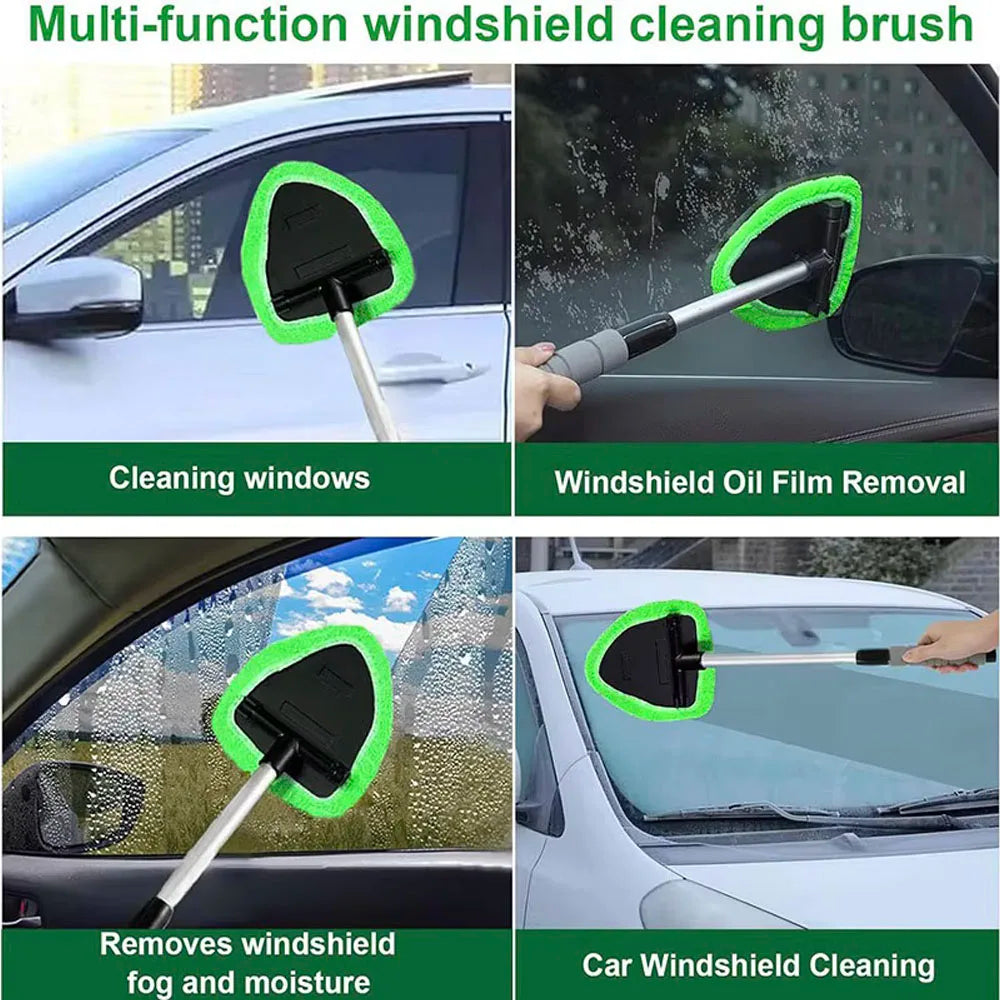 Telescopic Car Window Windshield Cleaning Brush Set Microfiber Window Glass Cleaner Car Window Cleaner Scraping Mist Eliminator