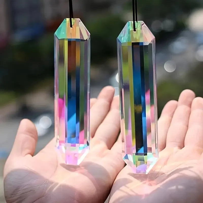 2 pcs sun catcher window prism pendant, Crystal rainbow manufacturing garden hanging ornament, home, garden art decoration