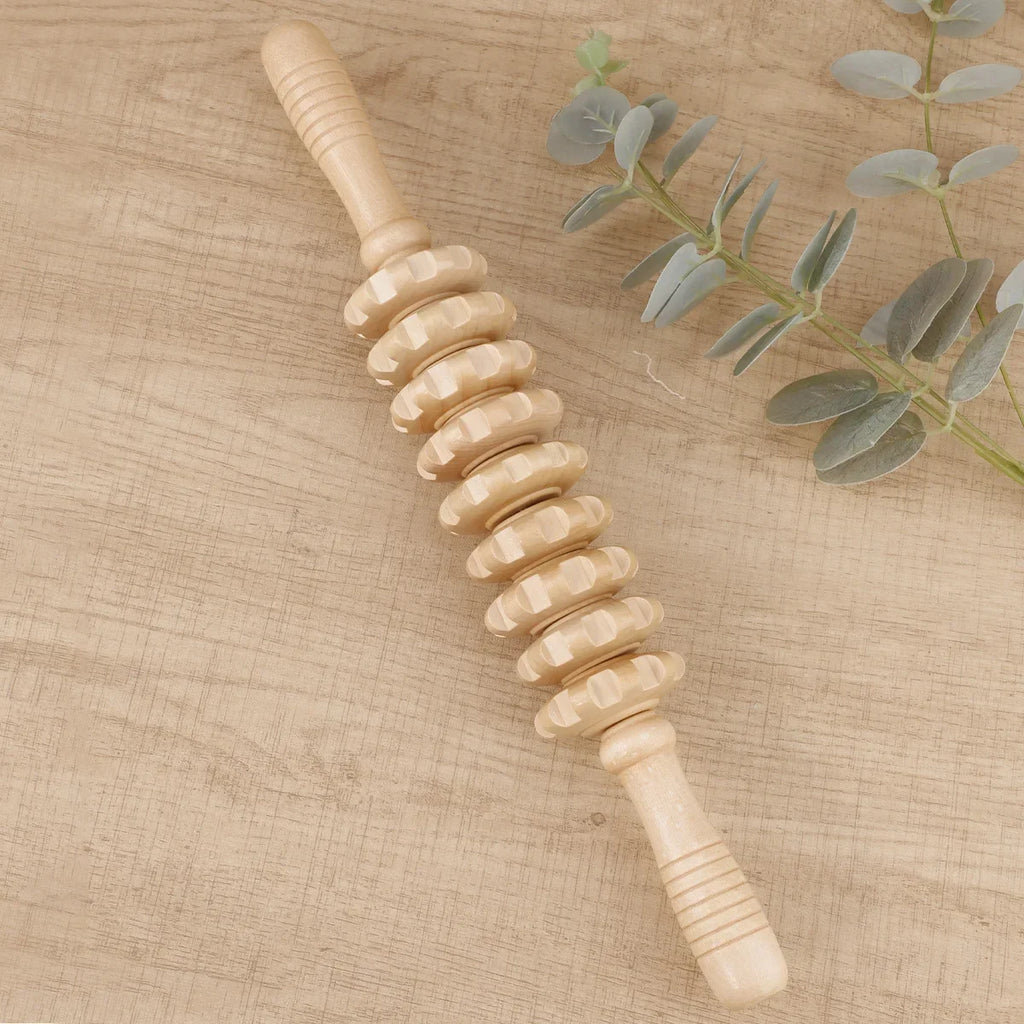 Wooden Therapy Massager Roller Trigger Point Massager Stick for Fascia Cellulite Muscle & Abdomen Body, Muscle Belly Relief Too
