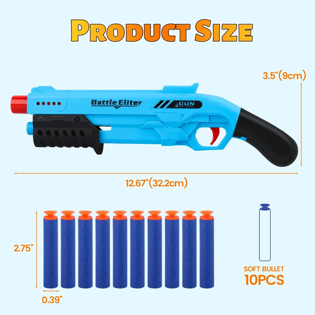 New Outdoor Kids Soft Bullet Blaster Manual Foam Dart Launcher Battle Toy Gun with Safe Ammo Multi-Color Options for Children's