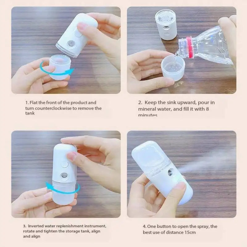 White Hydration Meter Nano Spray Hydration Meter Face Hydration Disinfectant Machine Humidifier Small Steam Face Home Use