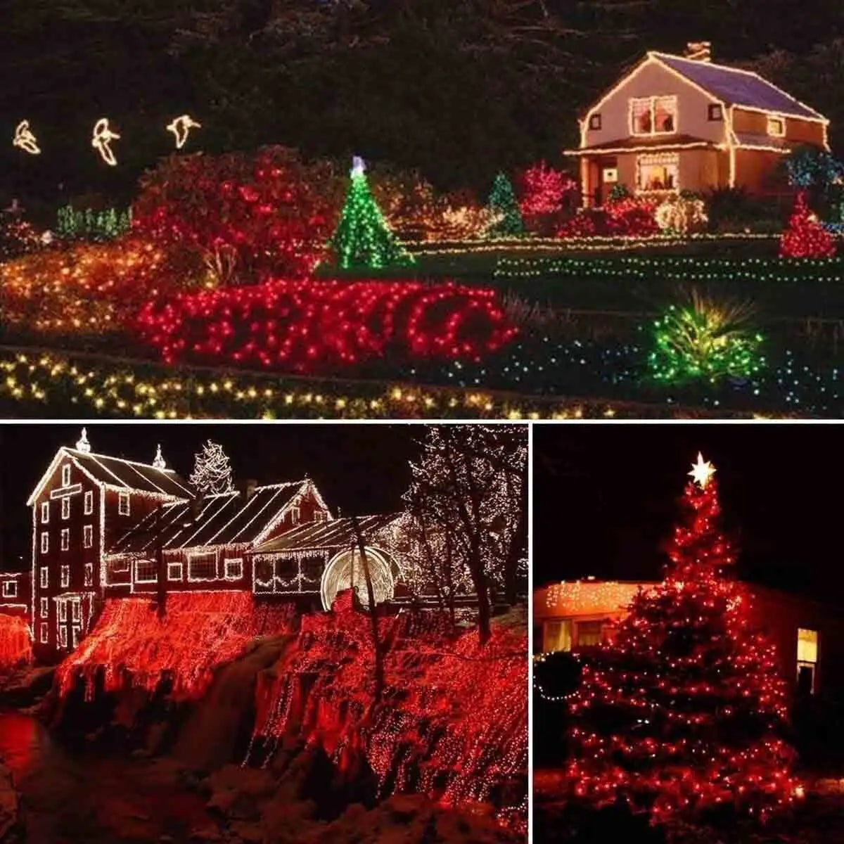 LED Solar String Lights 300LED 8 Modes Solar Powered Xmas Outdoor Lights Waterproof Starry Christmas Fairy Lights