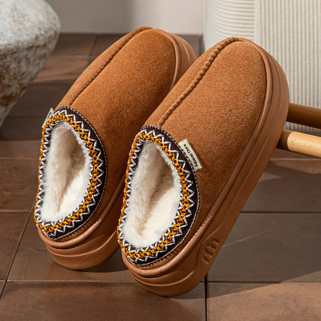 Winter Women's Slippers Boots Fashion Fuzzy Fur Anti-slip Soft Sole Outdoor Indoor Warm Comfort Men Plush Houseshoes Couple