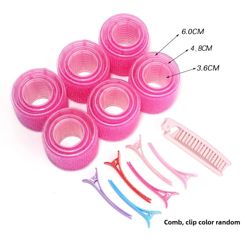 19-35pcs/Set Hair Roller Sets 18pcs Plastic Self Grip Heatless Hair Curlers 3 Sizes Hair Rollers Clips DIY Hairdressing Tools