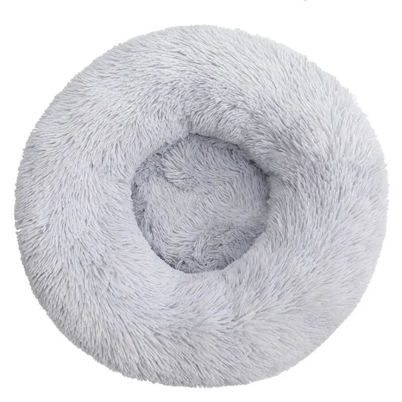 Round Plush Pet Bed for Large & Medium Dogs – Super Soft Cat Bed, Cozy Winter Warm Sleeping House