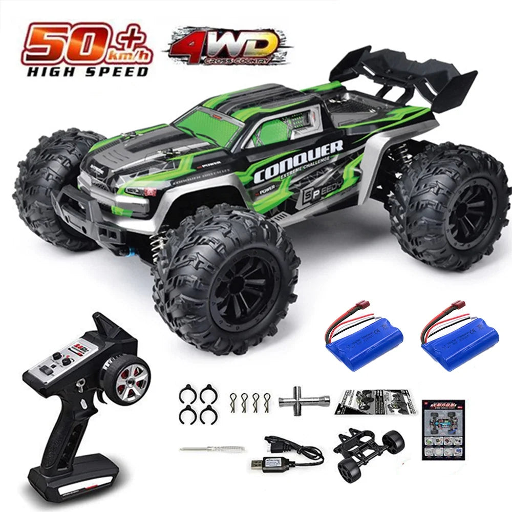 Rc Car Off Road 4x4 High Speed 70KM/H Remote Control Car with LED Headlight Brushless 4WD 1/16 Monster Truck Toys for Boys Gift