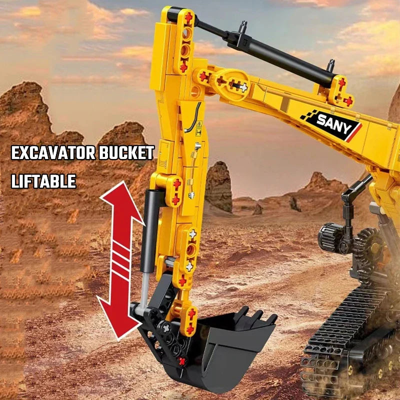SEMBO BLOCK 1022pcs Excavator Models Building Blocks MOC City Construction Engineering Vehicle Bricks Educational Toys Boys Gift