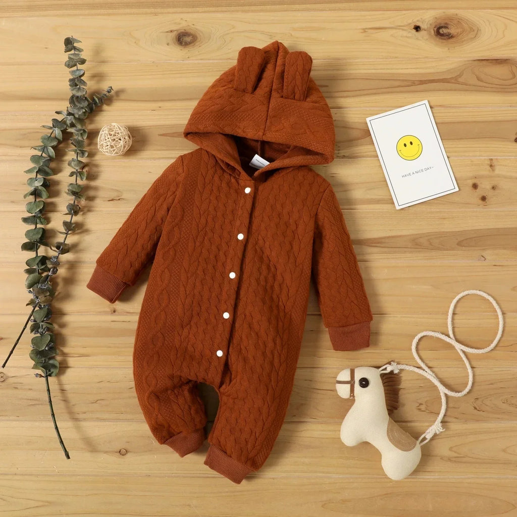 Newborn Baby Hooded Romper – Cute Ears Long Sleeve Bodysuit