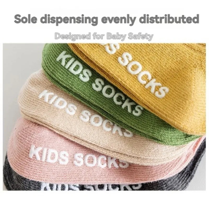 3Pairs/Lot Baby Socks Boys Girls Cotton Stripe Soft Sock Kids Toddler Non-Slip Rubber Grips Floor Socken For 0-3 Years