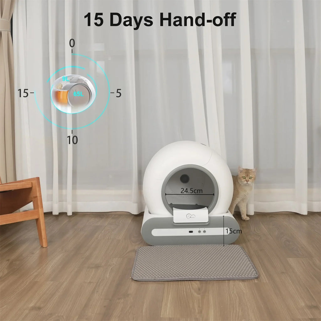 DOEL  Automatic Cat Litter Box Self Cleaning with App Control & Cat Litter Mat Smart Cat Toilet for Multiple Large Cats