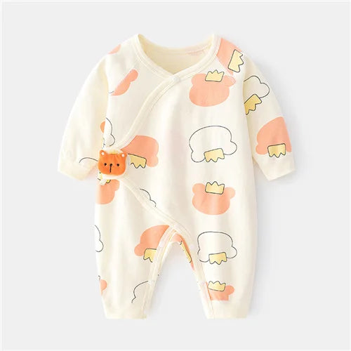 Cotton Newborn Baby Girl Boy Romper Print Infant Jumpsuit Casual New born Clothes For Girls Boys Spring Autumn Clothing New 0-6M