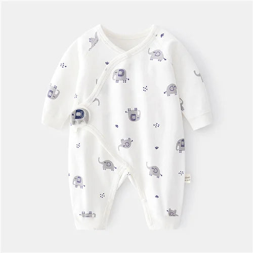 Cotton Newborn Baby Girl Boy Romper Print Infant Jumpsuit Casual New born Clothes For Girls Boys Spring Autumn Clothing New 0-6M