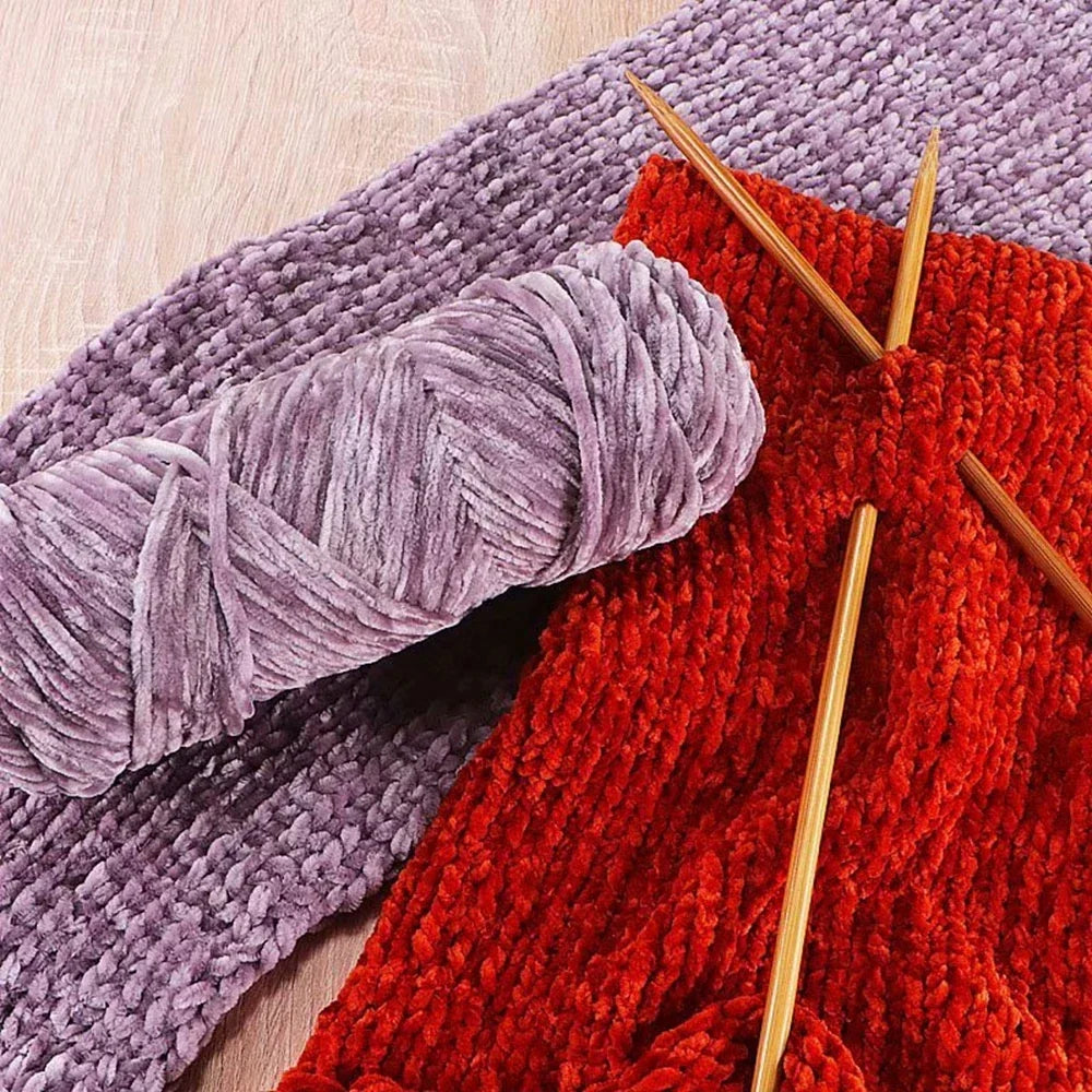 95g Chenille Soft Velvet Yarn Blended Knitting Wool Crochet Handmade Scarf Coat Baby Blanket And Hat