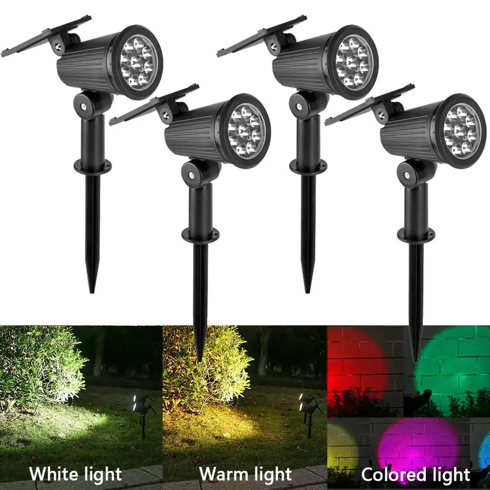9 LED Solar Spot Light Outdoor Waterproof Spotlights Solar Garden Lights Landscape Lighting Decoration Pathway Lawn Lamp