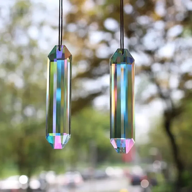 2 pcs sun catcher window prism pendant, Crystal rainbow manufacturing garden hanging ornament, home, garden art decoration