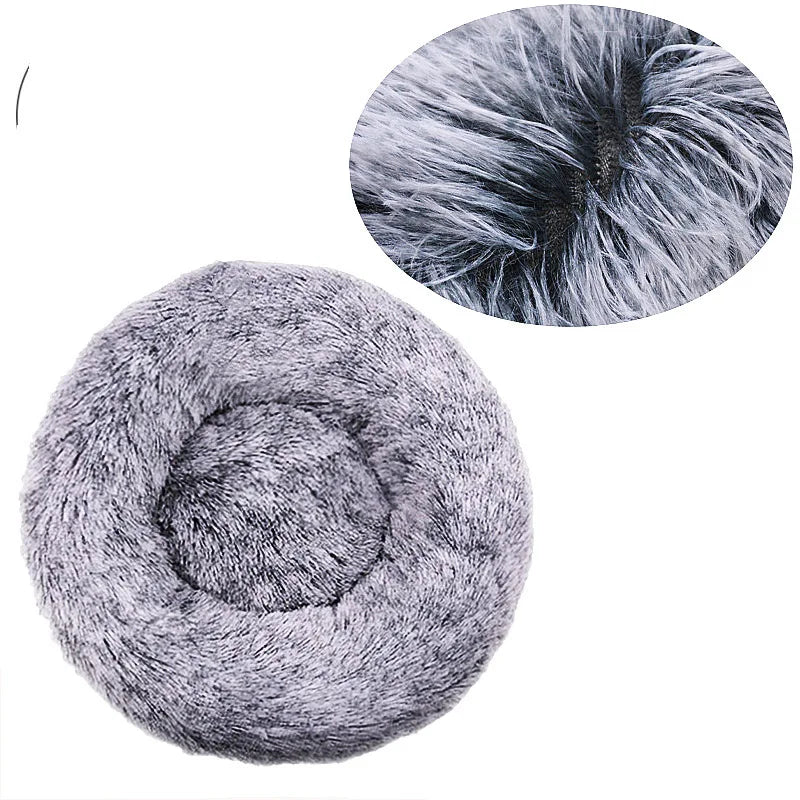 Round Plush Pet Bed for Large & Medium Dogs – Super Soft Cat Bed, Cozy Winter Warm Sleeping House