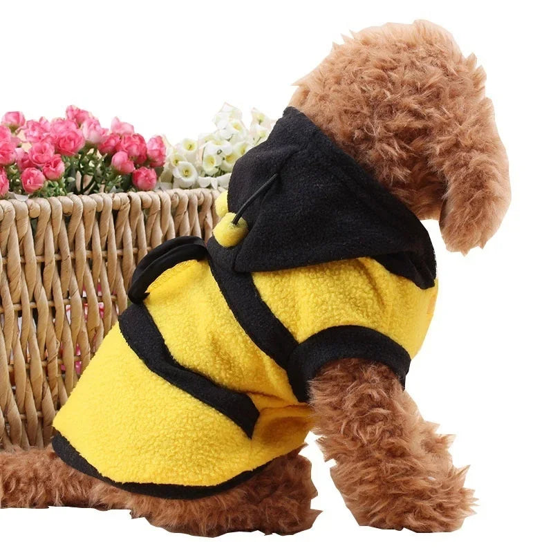 Bee Pet Hoodie – Fleece Dog & Cat Costume Sweater
