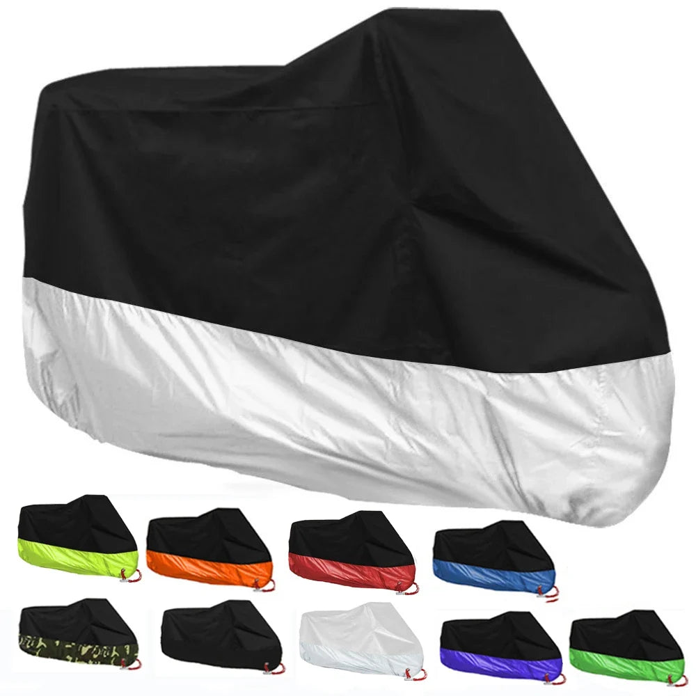 190T Black Blue Design Waterproof Motorcycle Covers Motors Dust Rain Snow UV Protector Cover Indoor Outdoor M L XL XXL XXXL 4XL