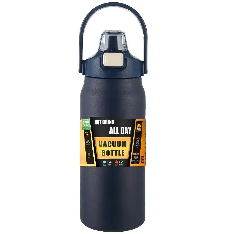 304 Stainless Steel Thermal Mug – Portable Vacuum Insulated Tumbler for Hot & Cold Drinks, Sports Water Bottle with Straw