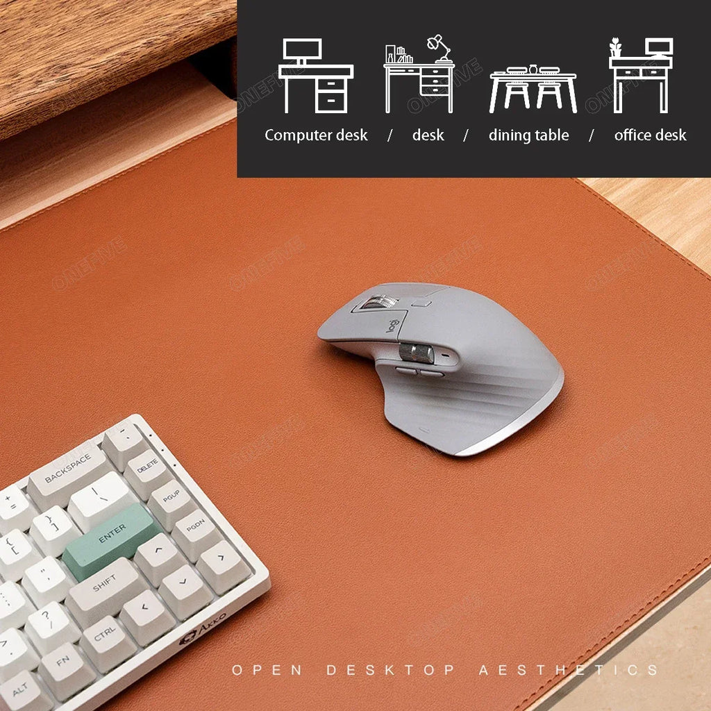 Large Mouse Pad – PU Leather Waterproof Desk Protector Mat for Office, Gaming, Keyboard & PC Accessories