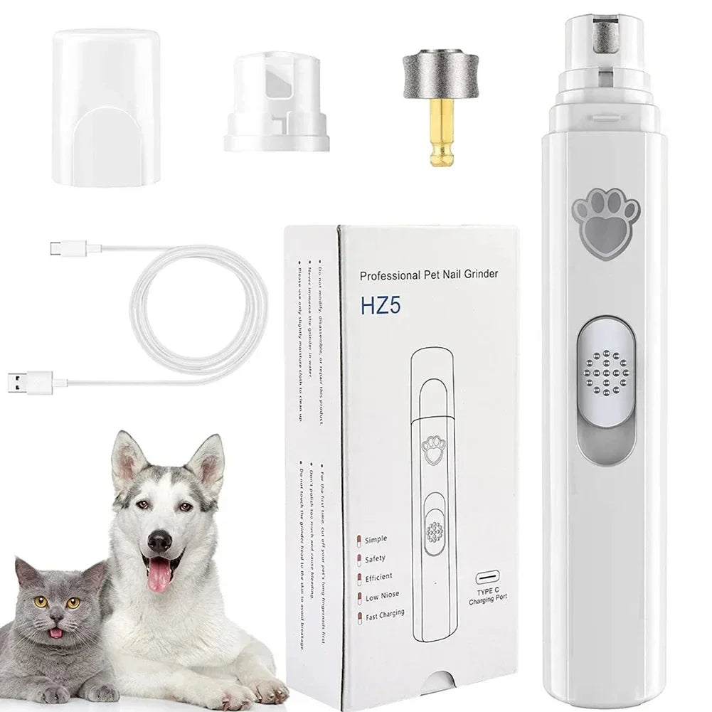 Electric Dog Nail Grinder – Rechargeable, Painless Trimmer