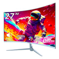 27 Inch Curved Monitor 100Hz, PC White Computer Gaming Monitor FHD 1080P, 1800R, Frameless, Built-In Speakers