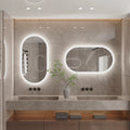 Backlit Lighted Bathroom Mirror LED Bedroom Vanity Mirror Salon Mirror with Touch Sensor Dimming Defog IP44