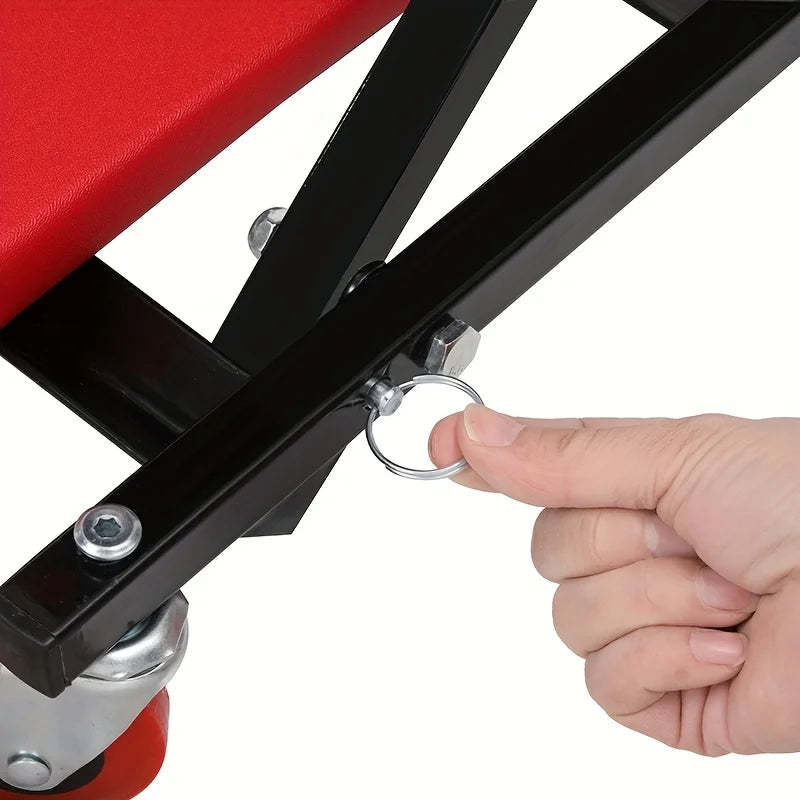 Ultimate 2-In-1 Mechanic Creeper Seat with Wheels - Heavy-Duty Adjustable Rolling Stool for Garage & Auto Shop