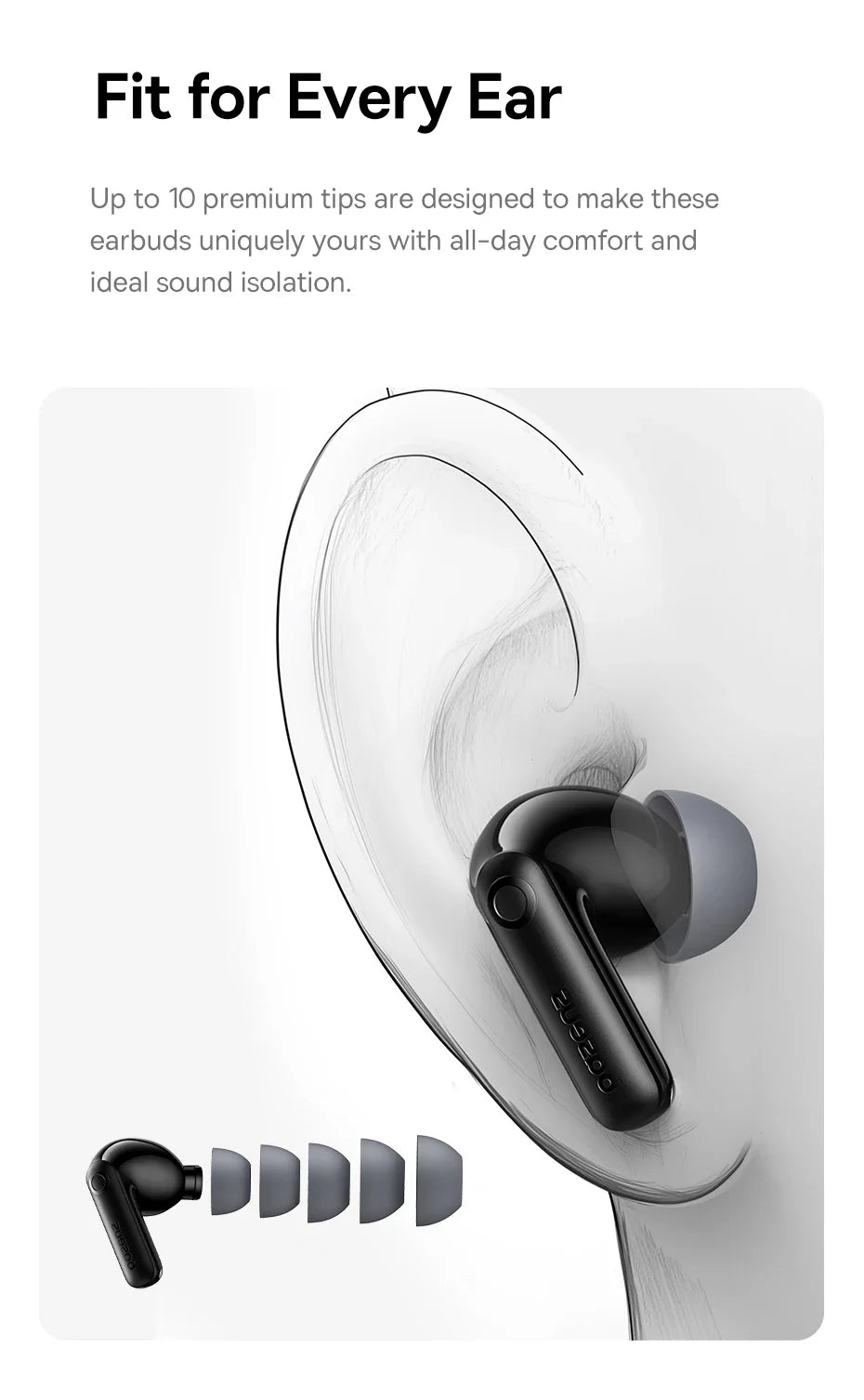 Baseus Bass BP1 Pro -50Db Noise Cancelling Wireless Earbuds Bluetooth 6.0 LDAC Hi-Res Sound 6-Mic AI Clear Calls IP55 Earphones
